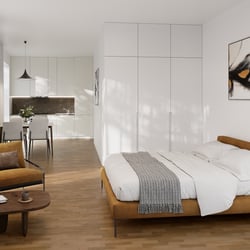 3D visualisierung eines Mehrfamilienhauses in der Grazer City