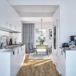 3D-Rendering Interieur von Wohnküche