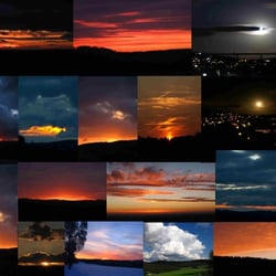 ABEND-IMPRESSIONEN – SONNENUNTERGANG – WOLKEN – HIMMEL – Collage