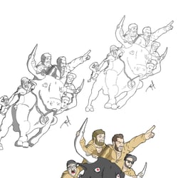 Artwork für die „Die Band der Herzen“, für anschließende Akzidenzen.