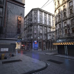 3D-Modelling und Rendering einer Stadtszene