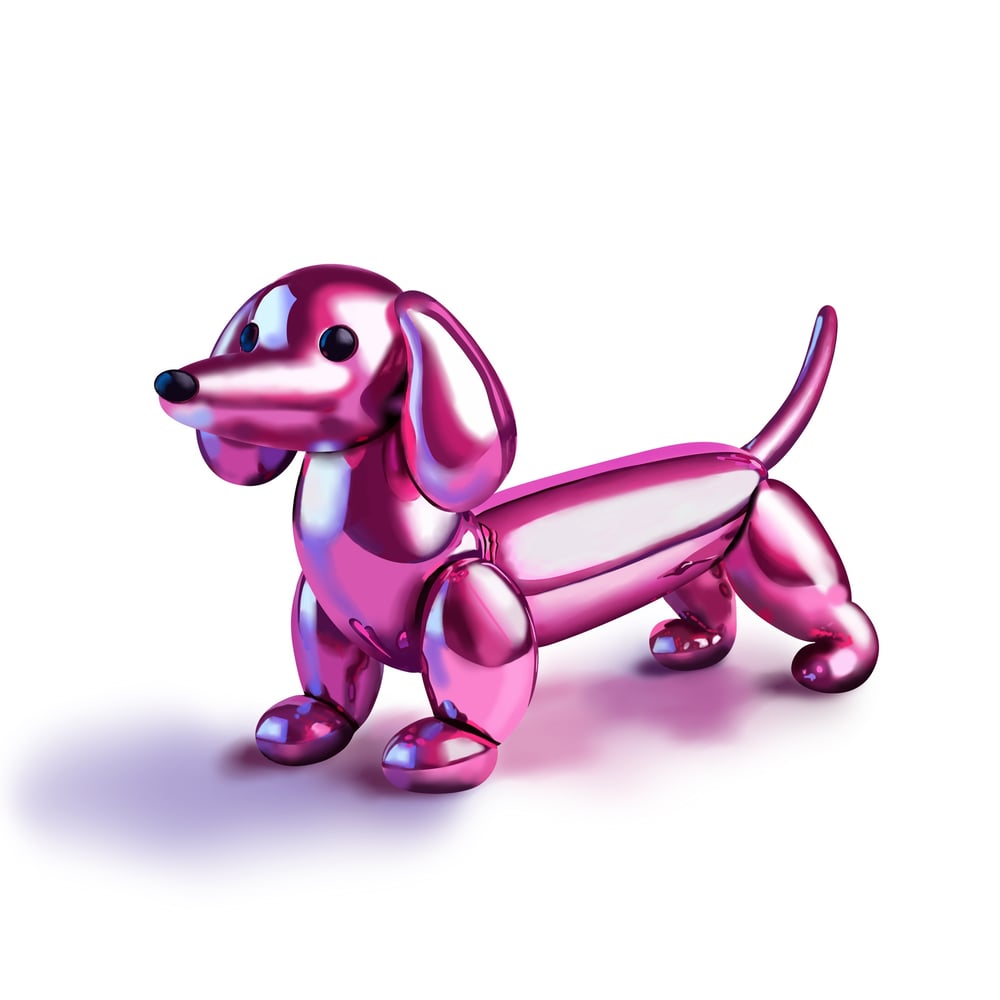 Hot Dog – Pink Chrome Dachshund