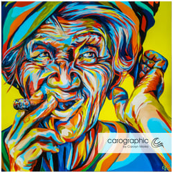 Porträt Pop Art Malerei von Carolyn Mielke carographic Kunst bunte Gesichter