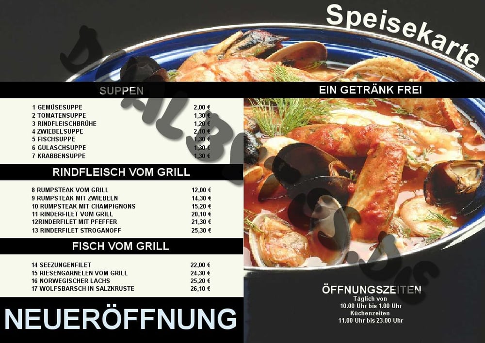 Speisekarte