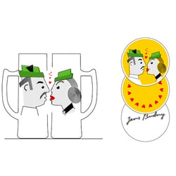 Entwurf / Illustration für Bierseidel & Bierdeckel