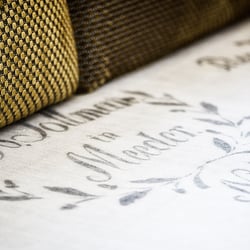 safa mit sackleinen bespannt Detail