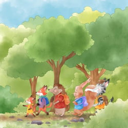Kinderbuch Illustration über Fips den Fuchs und seine Freunde