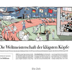Wissenschafts-Olympiade. Illustration für die Wochenzeitung „Die Zeit.