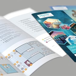 Flyer für den Messestand von Siemens PLM Software