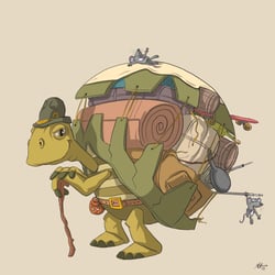 Wander-Schildkröte mit Mäusen