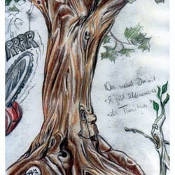 Illustration – coloured pencil, ‚Tinnitree‘