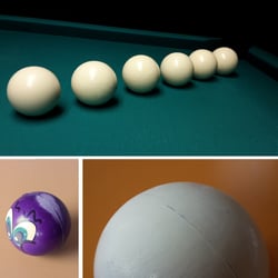 5 fake Billardkugel & Eine richtige