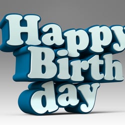 3d Schriftzug Happy Birthday Typography