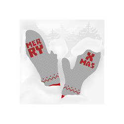 3D realistic knitted mittens