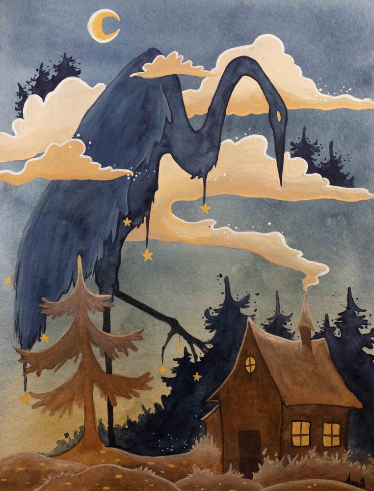 „midnight“- Aquarell/Gouache