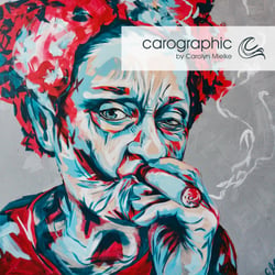 Porträt Pop Art Malerei von Carolyn Mielke carographic Kunst bunte Gesichter