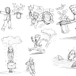 Scribbles / Sketches zum Bereich Business to Business (B2B)
