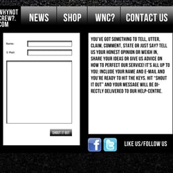 Contact Page für Why Not Crew?
