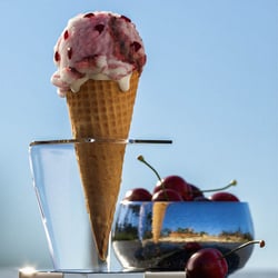Eiscreme in Waffel