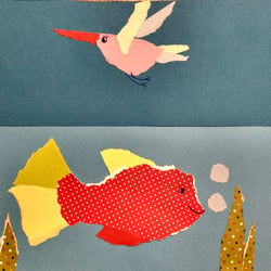 Kreativ-Kurs: Schnipselwesen: Möwe + Fisch