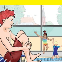 Frage-Antwortkarte zum Spiel „Schwimmen macht Spaß!“