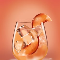 Peach Drink – Digitale Getränkeillustration