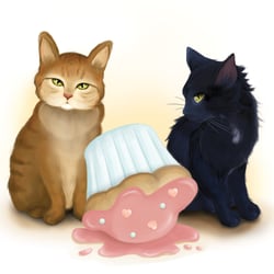 2 cats and a cupcake