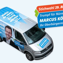 OB-Wahlkampagne Nürnberg 2020 Fahrzeugbeklebung