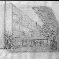 UNI-Siegen PB-Gebaeude „perspektivischer“ Blick auf Haupteingangsbereich