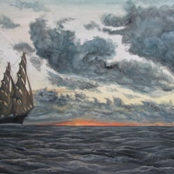 SEDOV bei Sonnenuntergang in der Ostsee