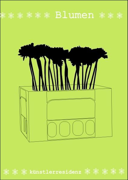 A6 postkarten thema  skurril_blumen und bier