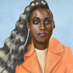 Issa Rae Portrait, Gouache