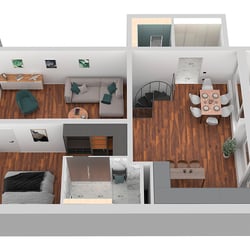 3D-Grundriss des Obergeschosses