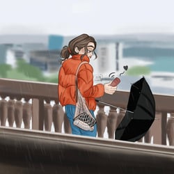 Ein Moment im Regen