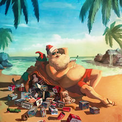 Sippin Santa Poster Design #1