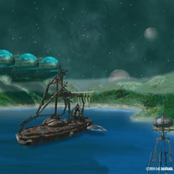 Bay Scene, Raydiosity Render b/w Comp