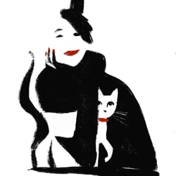 Lady and the cat