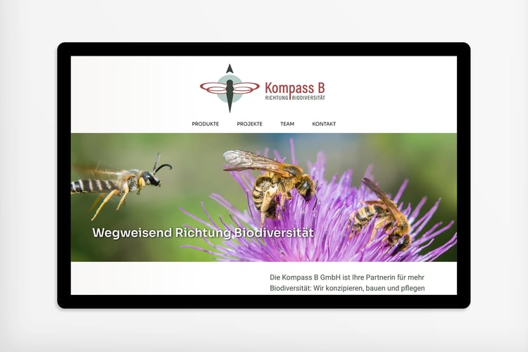 Corporate Design | Beschriftungen | Signaletik | Webdesign für Kompass B – Richtung Biodiversität in Zürich