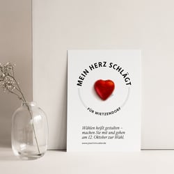 Karte – mit Schoko-Herz als kleines Give Away