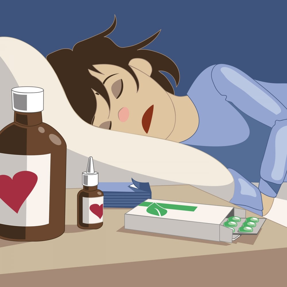 Vektorgrafik – Sick with flu