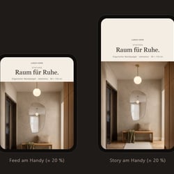 Werbelayouts Feed und Story – Lundo Home STATURA (Arbeitsprobe)