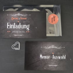 Hochzeits-Papeterie | Graphit | Einladung & Menü