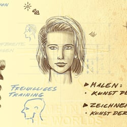 Zeichenunterricht: Anatomie / Kopf und Gesicht 01