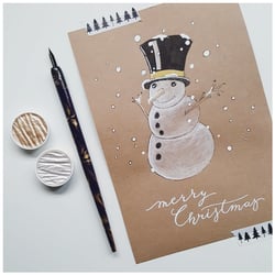 Tuschezeichnung „Merry Christmas“