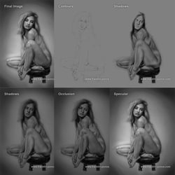 photorealistic nude steps still