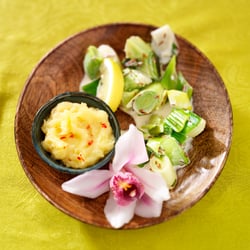Selleriepuree-auf-Lauchgemuese