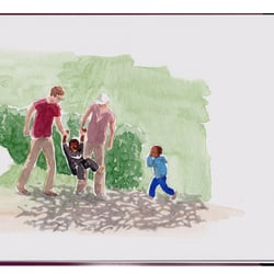 Spielen mit Kindern im Waisenhaus