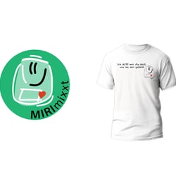 MIRImixxt Logo und Anwendung auf T-shirt