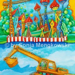 Kunstdruck Motiv: Baggerstadt