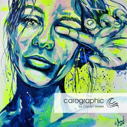 Popart Urbanart portraits painting – Porträt Malerei Kunst von Carolyn Mielke